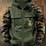 CLEAN MULTI-POCKET ZIP HOODIE FOR MEN