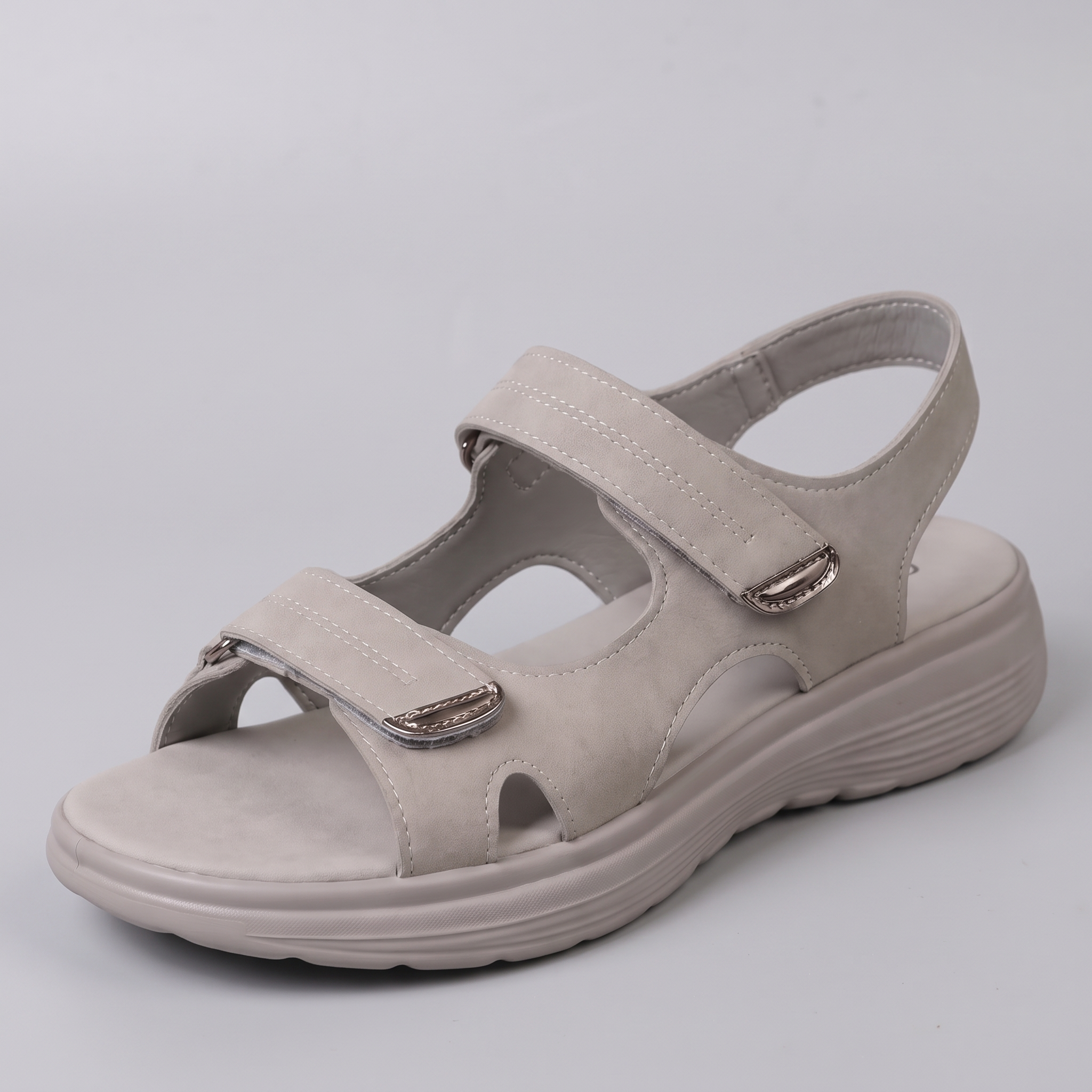 Lydia | Sandales confort Gris, vue de face