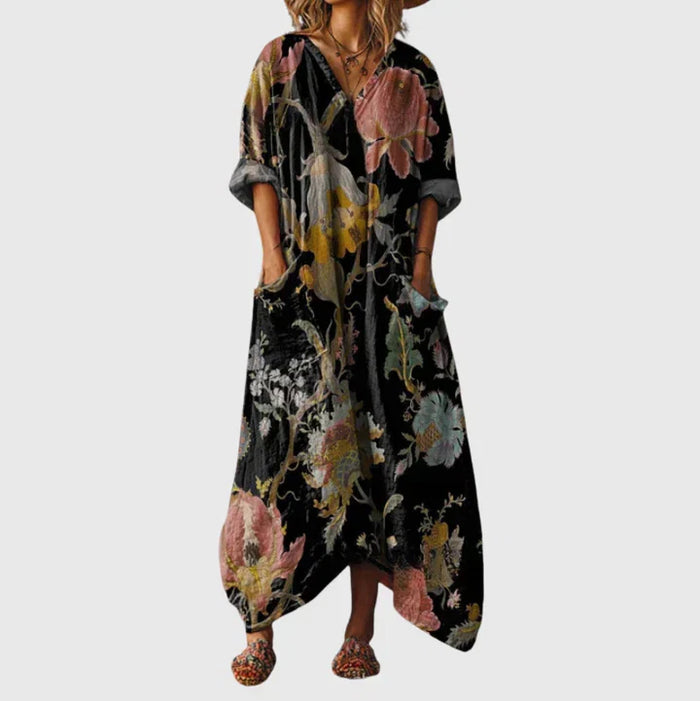Robe longue à imprimé coloré