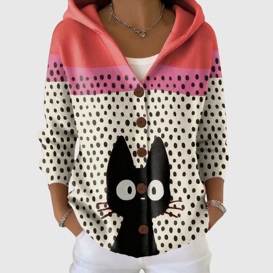 Eugénie — Cardigan Confort à Capuche en Maille