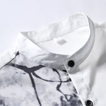 Ensemble — chemise à imprimé peinture traditionnelle à l'encre orientale & short de bain à cordon