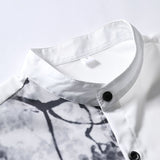 Ensemble — chemise à imprimé peinture traditionnelle à l'encre orientale & short de bain à cordon