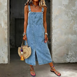 Robe en Jean à Bretelles Coupe Décontractée
