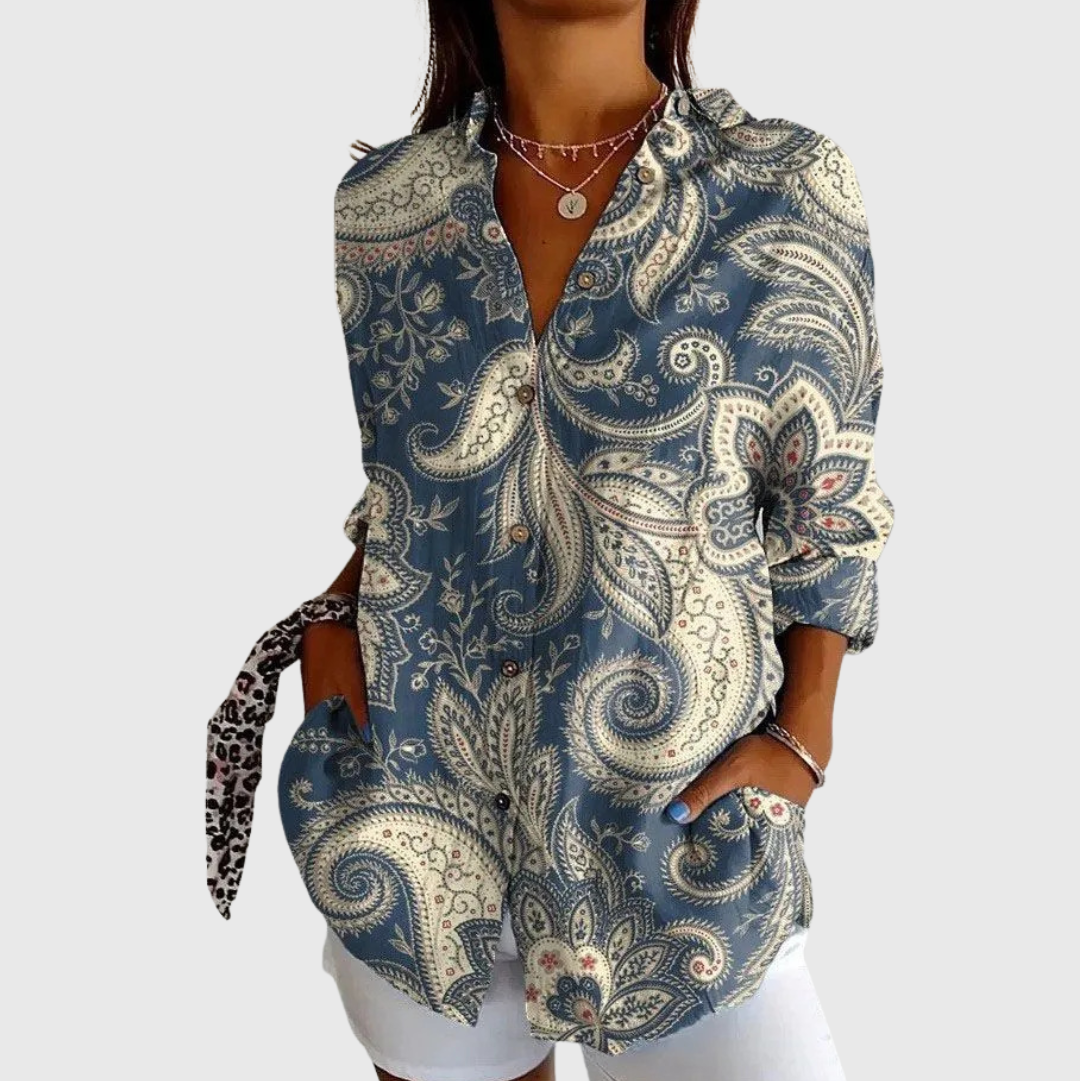 Blanche — Blouse imprimée légère et colorée