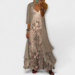 Caroline — Ensemble de robe maxi élégante en deux pièces