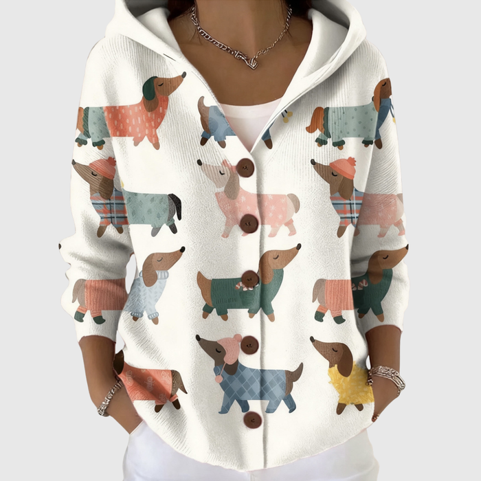 Cardigan Confort à Capuche en Maille