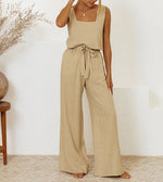 Ensemble Top Minimaliste et Pantalon Évasé