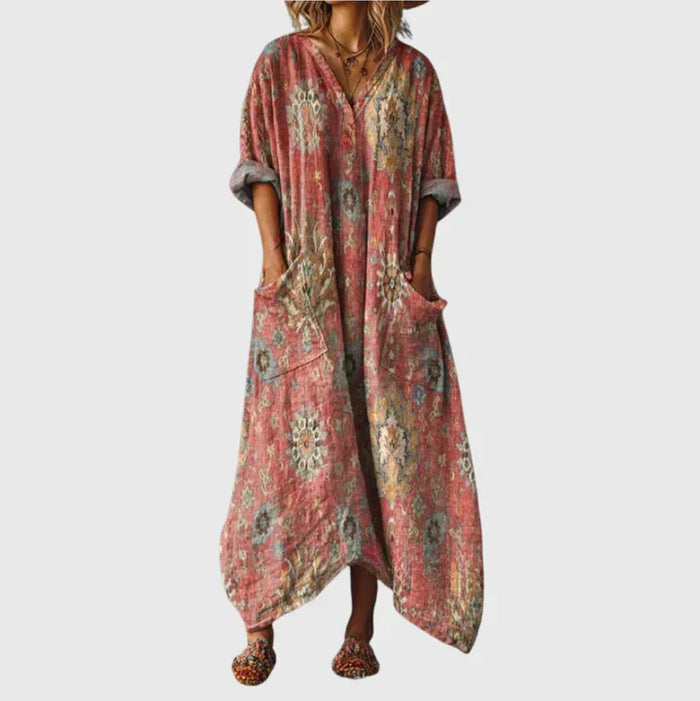 Robe longue à imprimé coloré