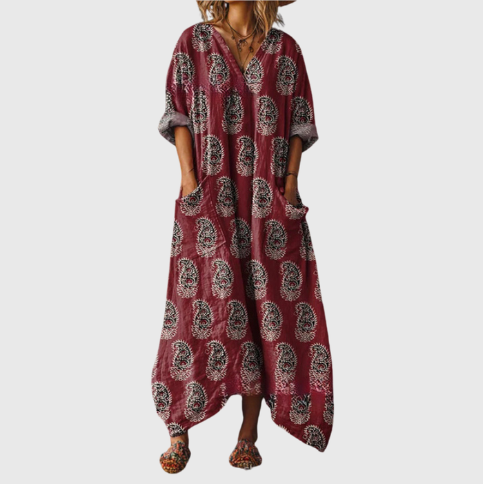 Robe longue à imprimé coloré