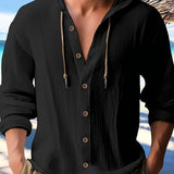 HOODED LINEN SHIRT FOR MEN