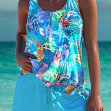 Trudy | Tankini élégant avec effet ventre plat et short assorti