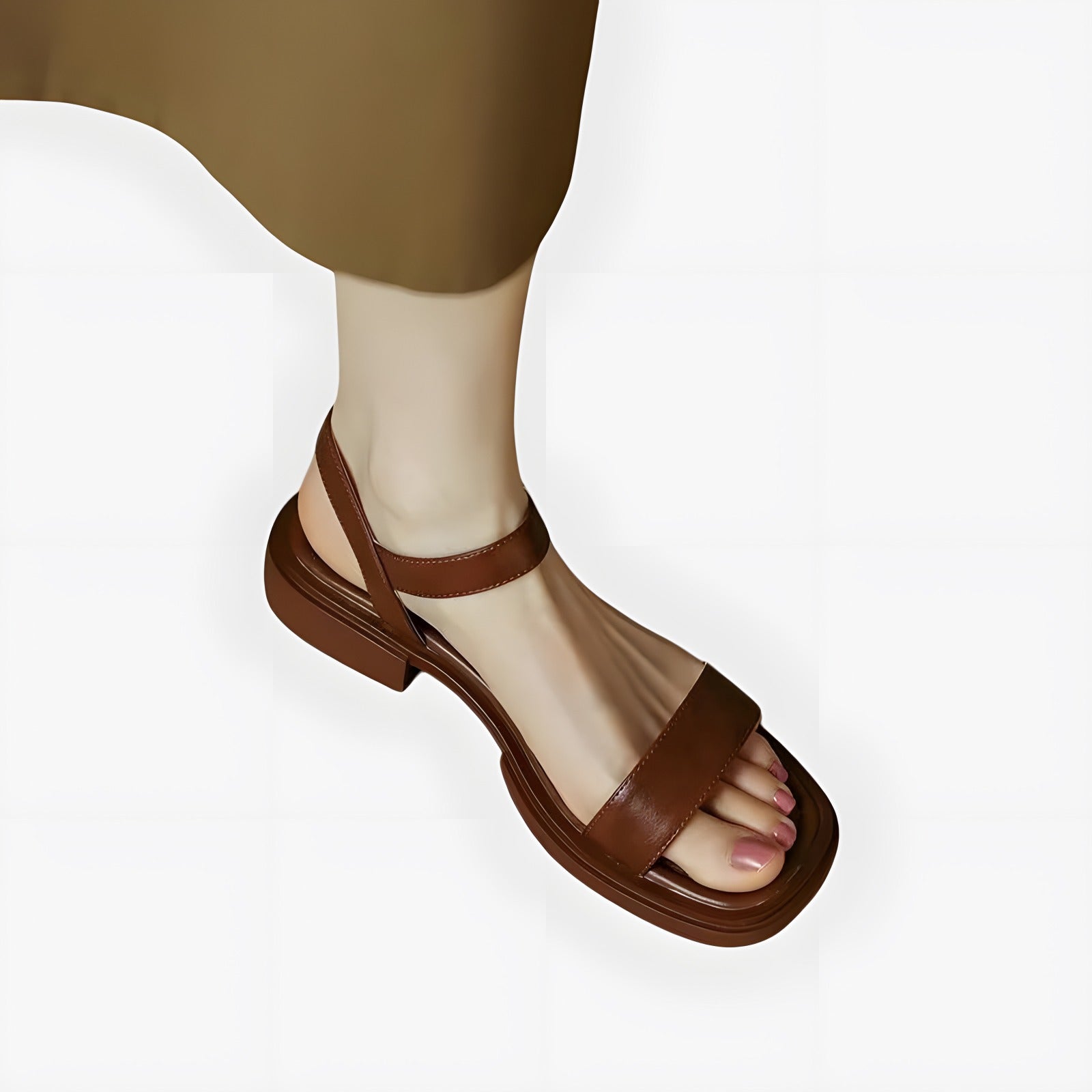 Kaia | Sandales en cuir orthopédiques femme Marron