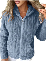 Marie | Sweat zippé à capuche en maille torsadée