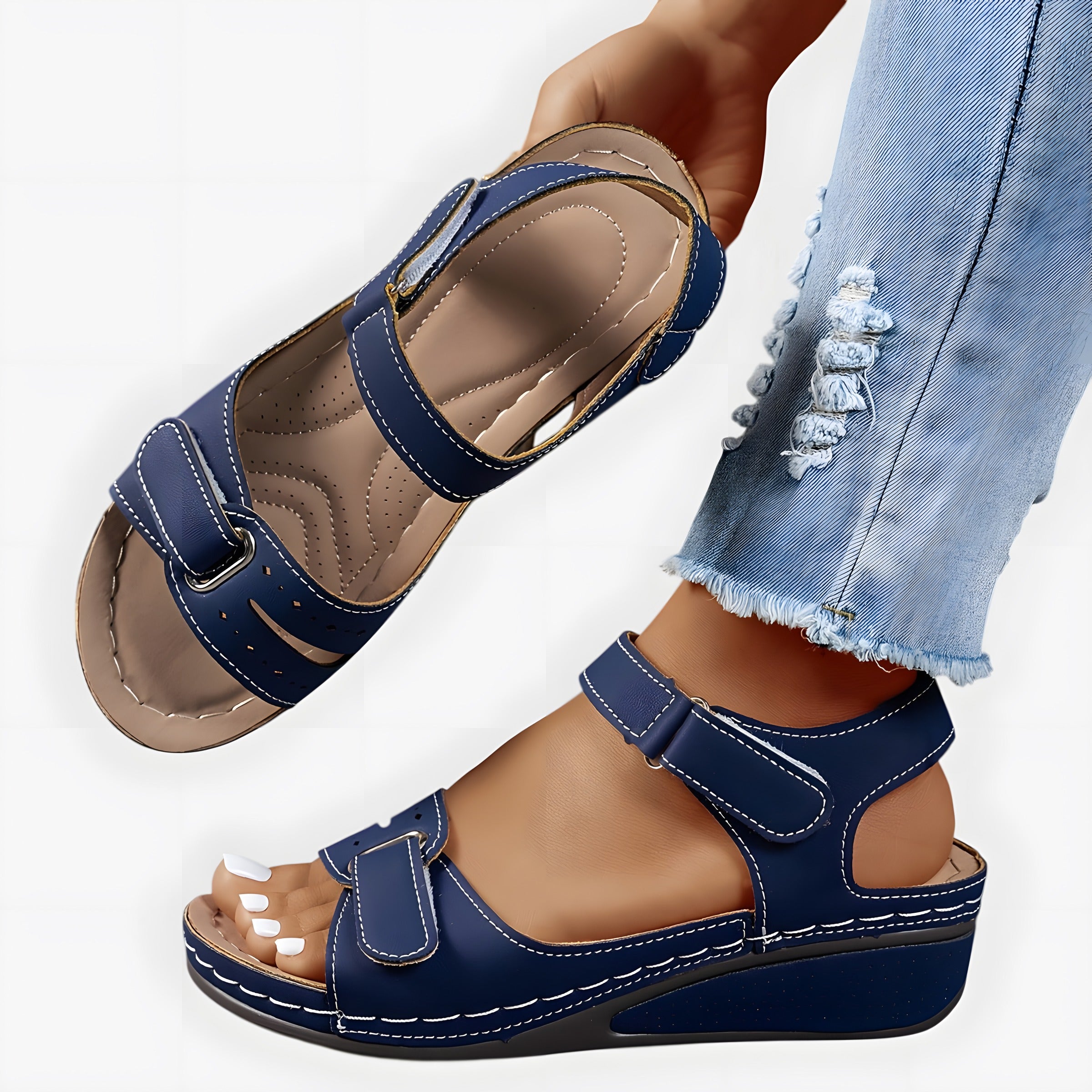 Hana | Sandales orthopédiques femme de soutien Bleu