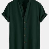 Ensemble — chemise texturée froissée à col V & pantalon texturé froissé