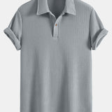 Ensemble — polo gaufré à manches courtes & short gaufré en maille à cordon