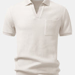 Ensemble — polo gaufré à col Johnny et poche & short gaufré en maille à cordon