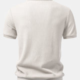 Ensemble — polo gaufré à col Johnny et poche & pantalon fuselé coupe slim