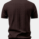 Ensemble — polo zippé en maille jacquard torsadé & pantalon fuselé coupe slim