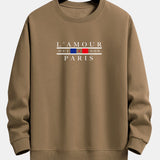 Ensemble Capucine — sweat à col rond coupe décontractée à slogan Paris & pantalon de jogging