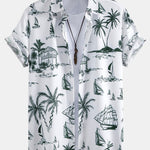 Ensemble — chemise à imprimé nautique & short de bain uni à cordon