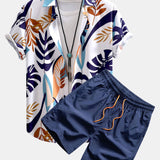 Ensemble — chemise à imprimé feuilles colorées & short de bain