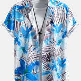 Ensemble Capucine — chemise à imprimé fleurs et plantes & short de bain