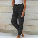 Jacqueline | Pantalon fuselé à cordon et ourlet revers