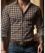 PLAID LONG SLEEVE SHIRT FOR MEN