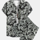 Ensemble Améline — chemise à imprimé plantes tropicales & short de bain à cordon