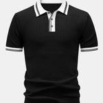 Ensemble — polo en maille à bordure contrastante & pantalon fuselé coupe slim