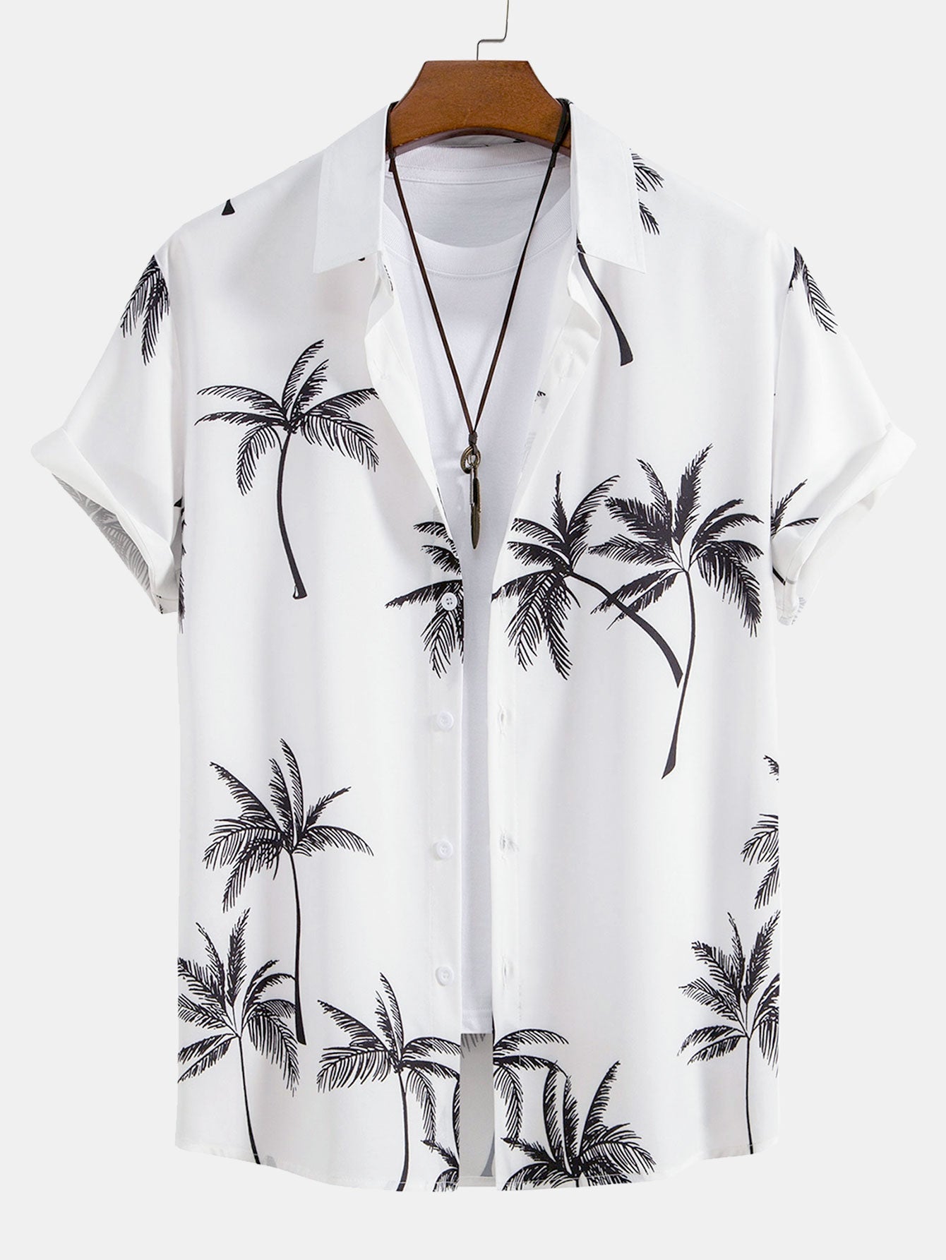 Ensemble Capucine — chemise à imprimé palmiers & short de bain à imprimé rayé