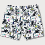 Ensemble — chemise en lin et viscose & short de bain à imprimé palmiers et voiliers