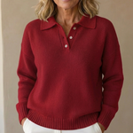 Nadège | Pull en maille à col polo