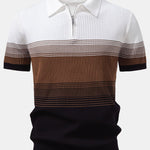 Ensemble — polo en maille rayée dégradée & pantalon fuselé coupe slim
