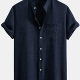 Ensemble Améline — chemise à col officier et manches courtes & short en lin à cordon