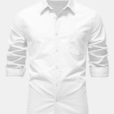 Améline — Chemise en lin et coton à manches longues et poche