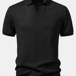 Ensemble — polo jacquard torsadé à col V & pantalon fuselé coupe slim