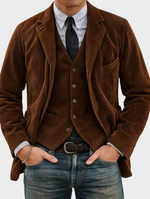 REFINED CORDUROY BLAZER SUIT FOR MEN