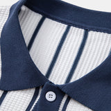 Ensemble — chemise en maille rayée & pantalon en lin à jambe droite