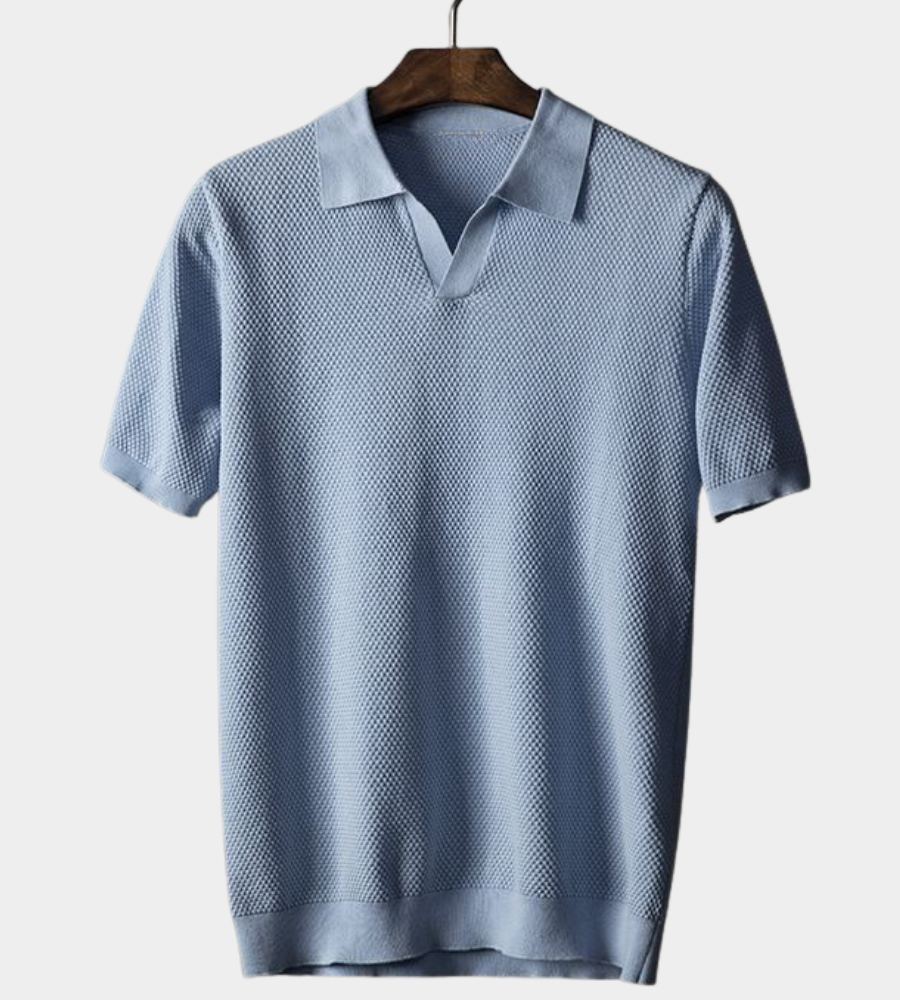 Elijah | Textured knit polo shirt