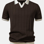 Ensemble — polo côtelé en maille à col Johnny et bordure contrastante & short chino