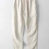 Ensemble — polo crocheté à col V coupe décontractée & pantalon en lin à jambe droite