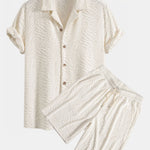Ensemble — chemise cubaine en éponge à texture animale & short