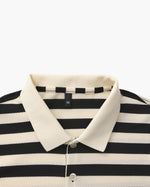 Horizontal Stripe Polo with Contrast Collar