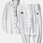 Ensemble — chemise gaufrée & pantalon de jogging