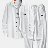 Ensemble — chemise gaufrée & pantalon de jogging