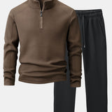 Ensemble — sweat polaire à col zippé & pantalon polaire à jambe droite