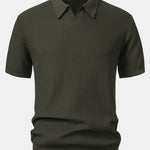 Ensemble — polo en maille jacquard à vagues et col V & short chino en coton