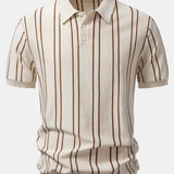 Ensemble — polo en maille rayée & pantalon fuselé coupe slim